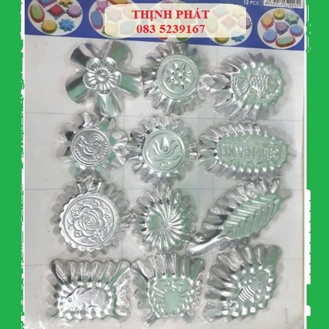 Bộ 12 hoặc 24 khuôn bánh bò _rau câu Vĩnh Trường
