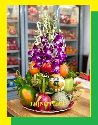 Mâm ngũ quả - Dĩa chưng ngũ quả ngày tết nhựa Melamine cao cấp 36cm-GIAO MÀU NGẪU NHIÊN