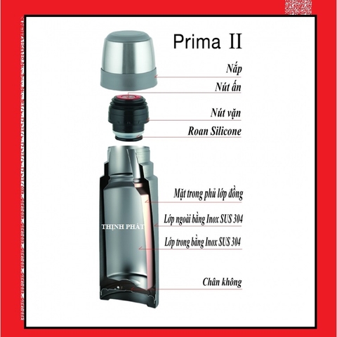 Bình giữ nhiệt 450ml Zebra Thái lan