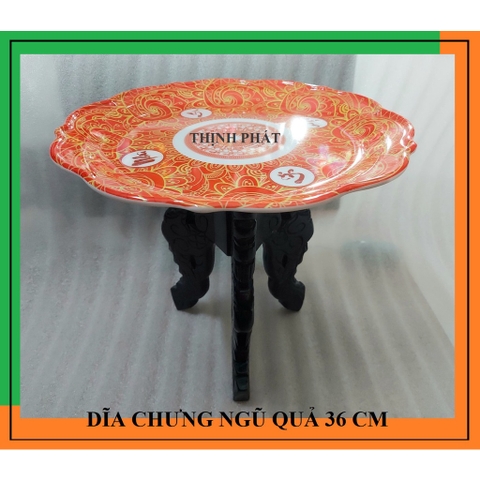 Mâm ngũ quả - Dĩa chưng ngũ quả ngày tết nhựa Melamine cao cấp 36cm-GIAO MÀU NGẪU NHIÊN