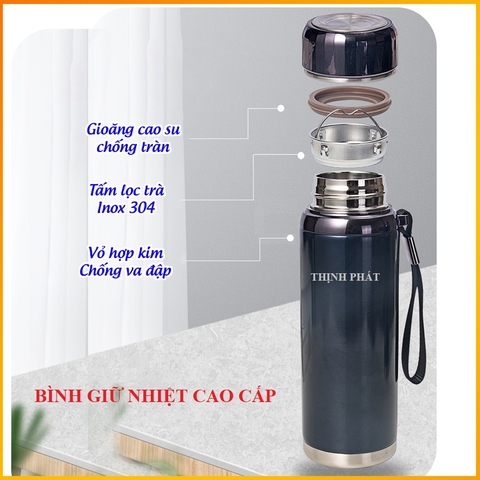 BÌNH GIỮ NHIỆT NÓNG LẠNH NẮP KIM CƯƠNG CAO CẤP - GIAO MÀU NGẪU NHIÊN