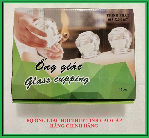 Combo 12 ống giác hơi thủy tinh cao cấp Hàng Chính Hãng