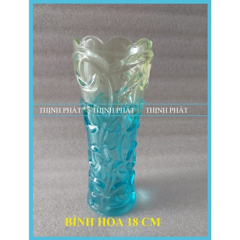 Lọ cắm hoa thủy tinh cao cấp 25cm, 20cm (Màu sắc hoa văn ngẫu nhiên)