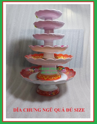 Dĩa chưng trái cây - chò chưng ngũ quả nhựa melamine đủ size GIAO MÀU NGẪU NHIÊN