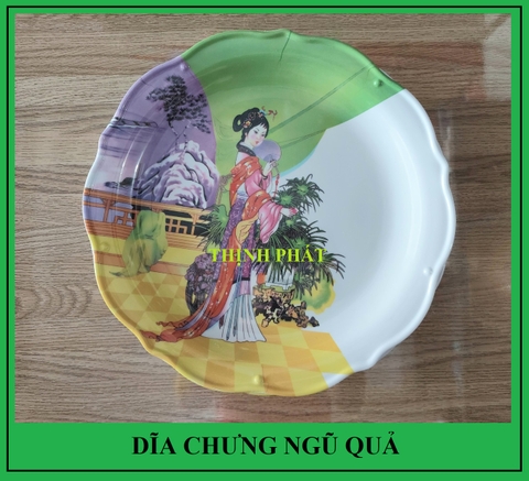 Mâm - Dĩa chưng ngũ quả ngày tết nhựa Melamine 30cm