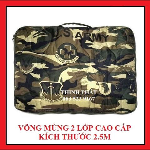 Võng mùng 2 lớp Cao Cấp màu Rằn Ri kích thước lớn 2,5m