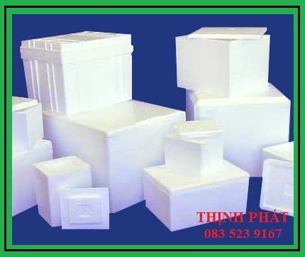 Thùng mút thùng xốp 39 x 29 x 33.5 cm dùng đóng hàng hóa đựng hải sản hoa quả rau củ trái cây trồng cây