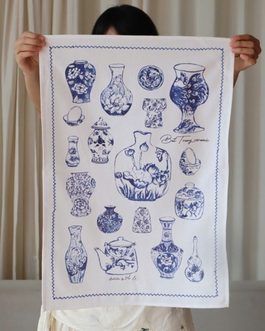 Khăn linen chữ nhật Bát Tràng Mai Lê