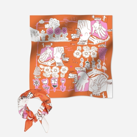 Khăn Bandana Scarf (orange octopus) Tò He