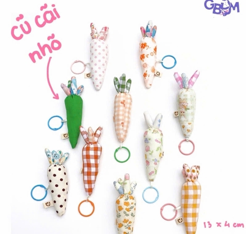 Móc chìa khóa Củ Cải Gấu Bông Đình May