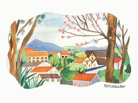 Tranh Pan Đà Lạt Buổi Sáng 2022 A4