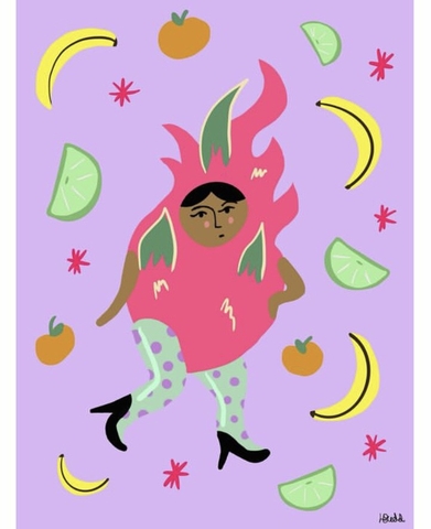 Tranh A4 Hannah Budd Dragon Fruit Dance