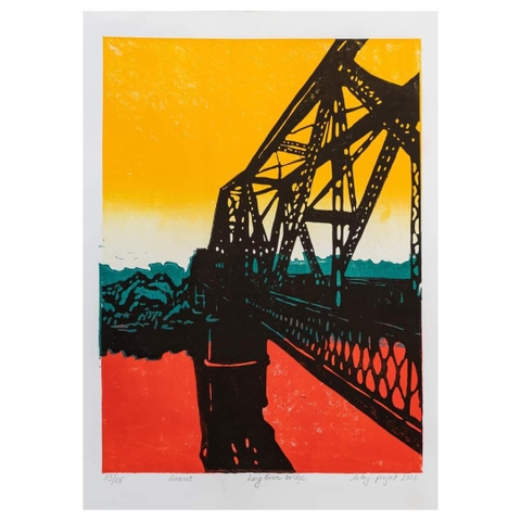 Tranh Intay Project Cầu Long Biên | Linocut Print Long Bien Bridge