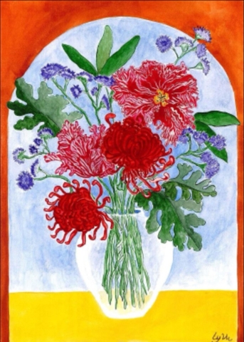 Tranh Summer Flower Vase A4 Ly Vũ