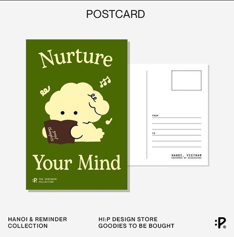 Thiệp Hi:pieces chó đọc sách nurture your mind