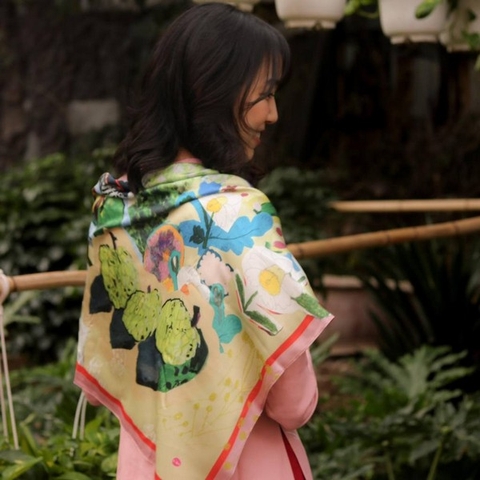 Khăn bandana 85*85 custard apple Tò He