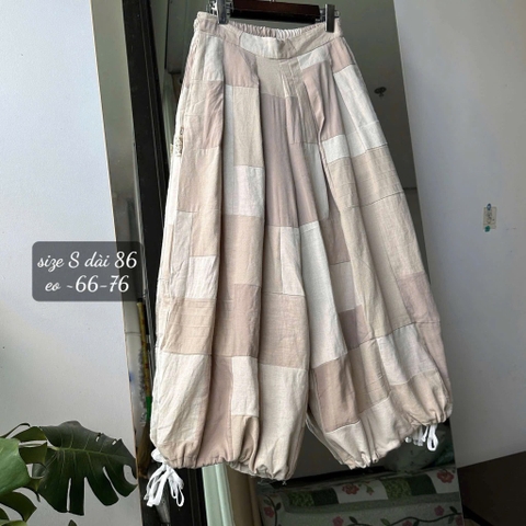 Quần ghép vải be 1.200k T9/26 Chế Upcycled Clothing