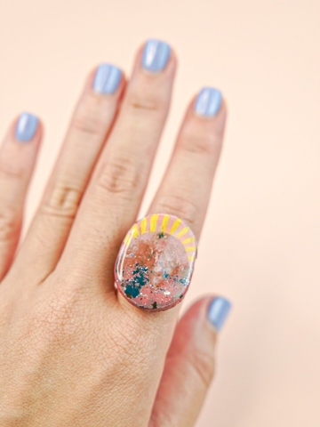 Nhẫn Lacquer Sơn Mài Vẽ Líu Lô x Lê Tâm 5