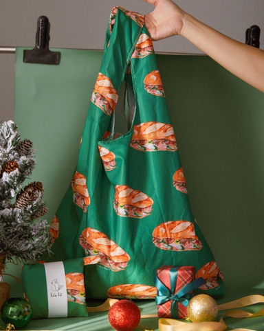 Túi dù gập Líu Lô x Mai Lê bánh mì / Foldable Bag Bánh Mì
