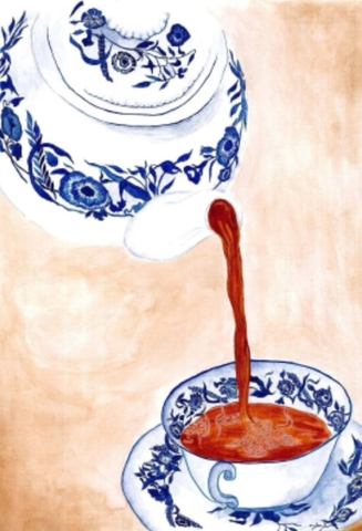 Tranh Tea Time A4 Ly Vũ