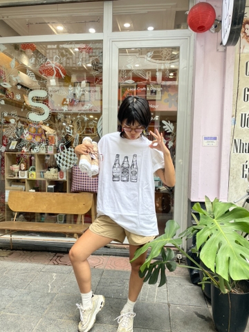 Áo XL in tay linocut 97% cotton Mộc Trà