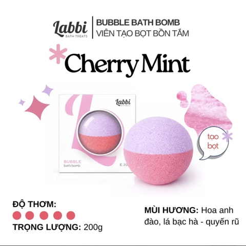Viên tạo bọt bồn tắm 220gr Cherry Mint Labbi