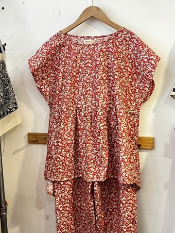 Áo tay ngắn hoa đỏ Líu Lô 550