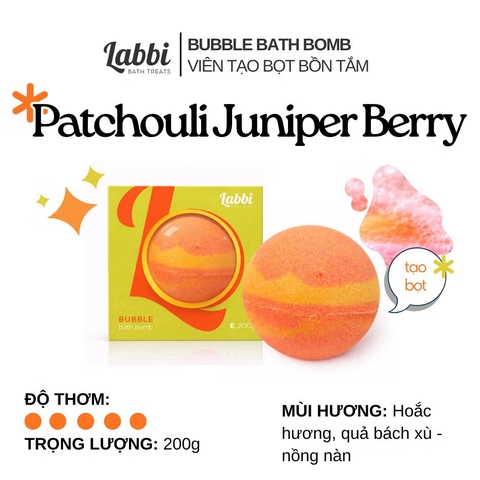 Viên tạo bọt bồn tắm 220gr Patchouli Juniper Berry Labbi