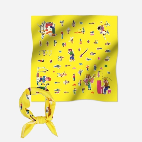 Khăn bandana 65*65 yellow singer Tò He