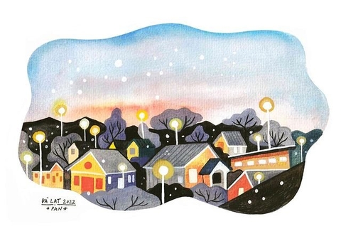 Tranh Pan Đà Lạt Bình Minh 2022 A4