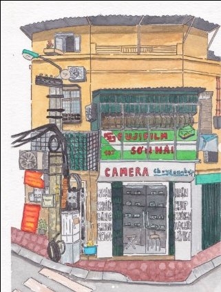 Tranh Soulbird Hanoi Old House 01 A3