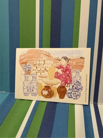 Tranh Làng Nghề Bát Tràng Líu Lô