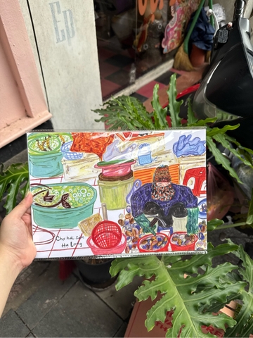 Tranh Soulbird A4 Chợ cá Hạ Long