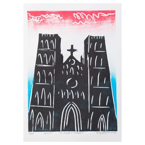 Tranh Intay Project Nhà Thờ | Linocut Print Church