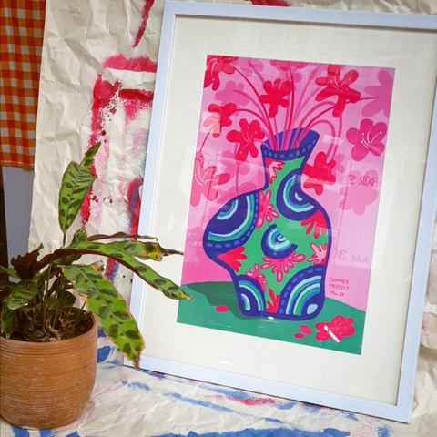 Tranh Bình Hoa Hồng Summer Project No.8 A3