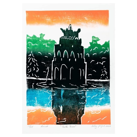 Tranh Intay Project Hồ Gươm | Linocut Print Ho Guom Lake