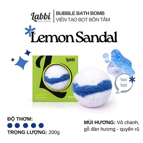 Viên tạo bọt bồn tắm 220gr Lemon Sandal Labbi