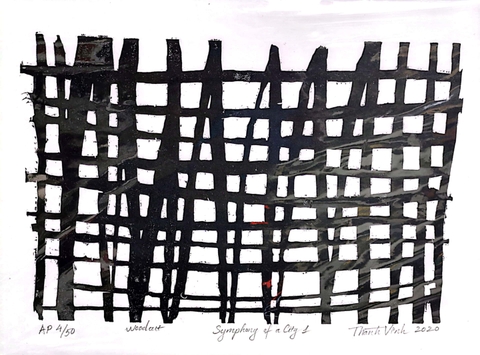 Tranh Intay Project Symphony Of City | Linocut Print Symphony Of City