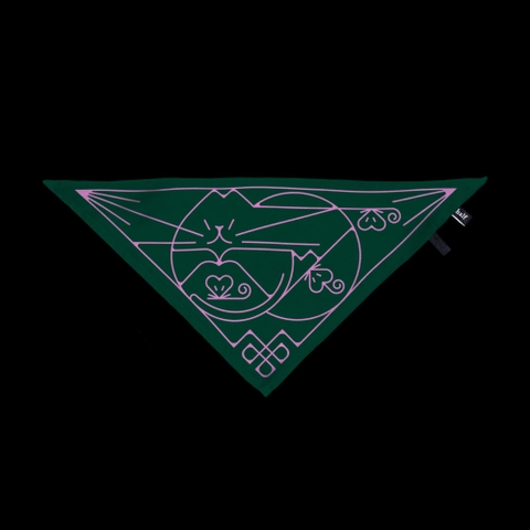 Bandana nhỏ Mèo bắt chuột 30cm x 30cm - Xanh Lá Behalf