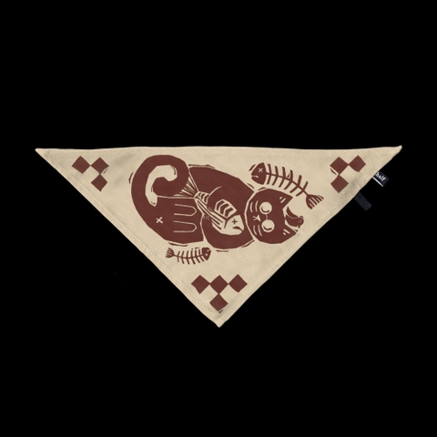 Bandana nhỏ Mèo mù vớ được cá rán 30cm x 30cm - Be Behalf