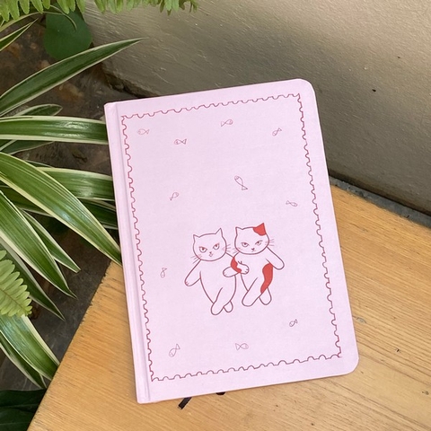 Sổ A5 Mai Lê - Mèo couple ( 120 trang dot grid 100gsm )