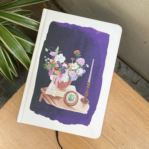 Sổ A5 Mai Lê - Hoa tím ( 120 trang dot grid 100gsm )