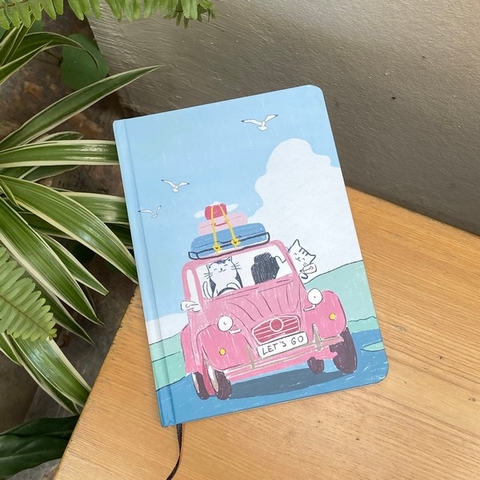 Sổ A5 Mai Lê - Mèo travel ( 120 trang dot grid 100gsm )