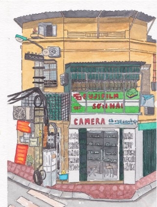 Tranh Soulbird Hanoi Old House 01 A4