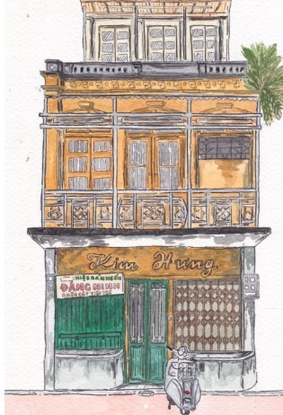 Tranh Soulbird Hanoi Old House 08 A4