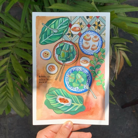 Tranh Pan A4 bánh nậm, bánh lọc