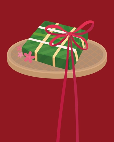 Thiệp Posters Thingy Bánh Chưng đỏ/Red Chưng Cake