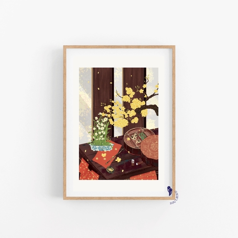 Tranh Soulbird A4 Happy Tết