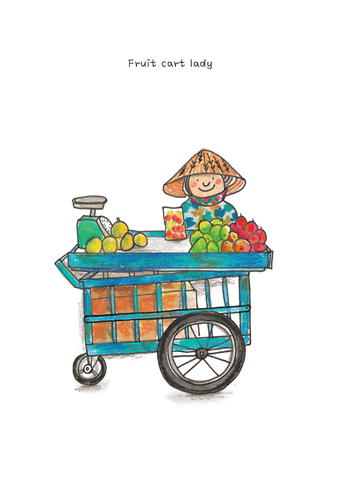 Tranh Haru Craft A3 - Fruit Cart lady