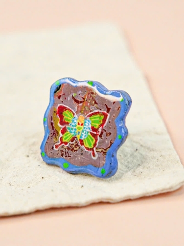 Nhẫn Lacquer Sơn Mài Vẽ Líu Lô x Lê Tâm 4